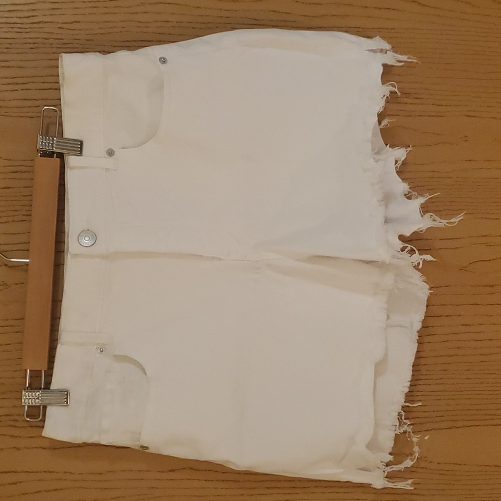 Sz 12 Express Raw Hem High Rise White Shorts
